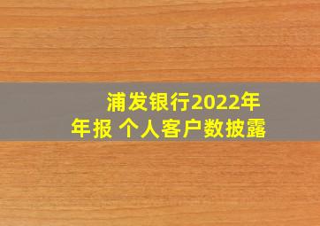 浦发银行2022年年报 个人客户数披露